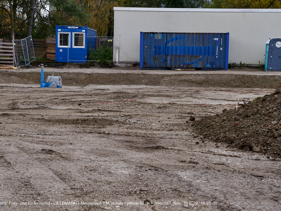 16.11.2022 - Baustelle an der Quiddestraße Haus für Kinder in Neuperlach